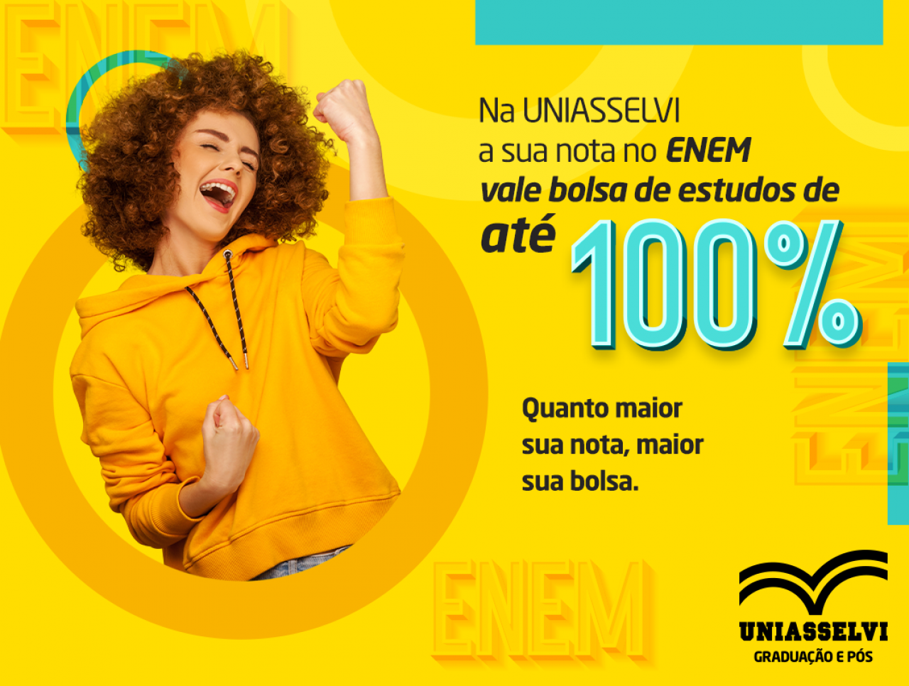 Resultado do ENEM 2021 pode garantir bolsa de até 100% na Unisanta